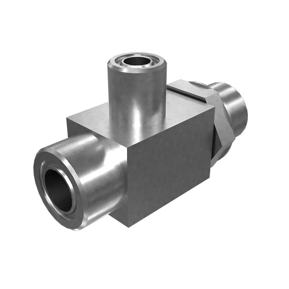 214-4506: 1-3/16-12" X 13/16-16" X 1-1/16-12" Tee Adapter 214-4506 Caterpillar