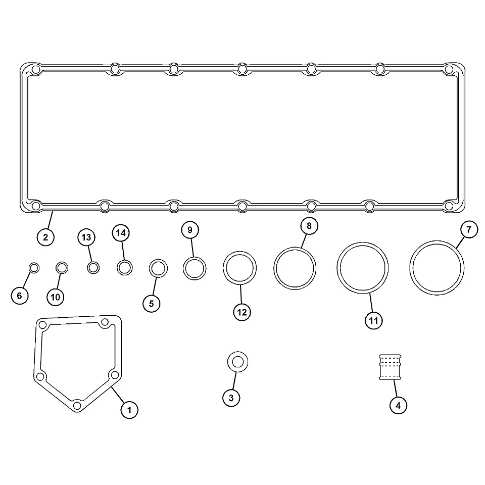 471-8738: Block & Oil Pan Gaskets Kit - Central Lower Structure 471-8738 Caterpillar