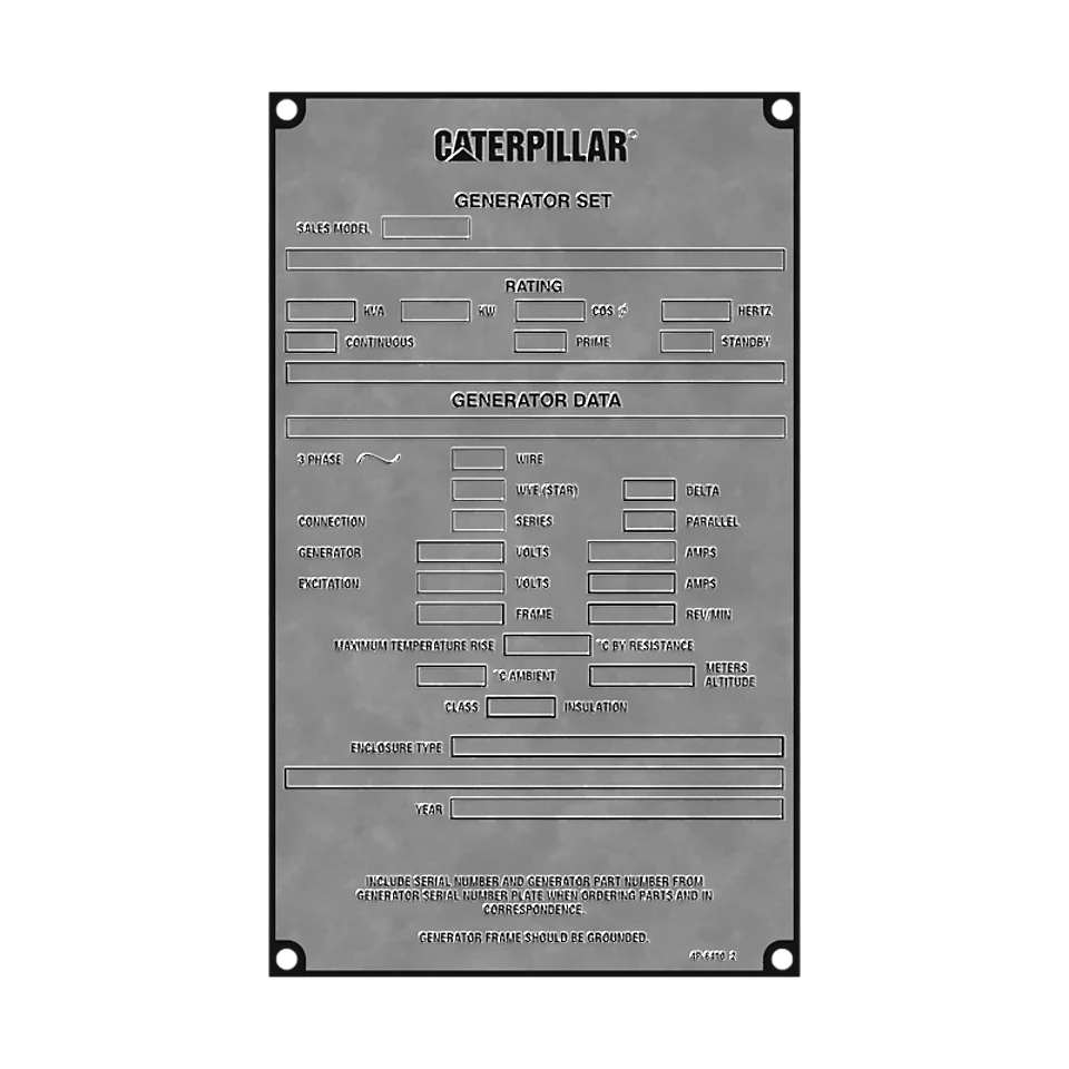 4P-6410: Информационная табличка генератора 4P6410 купить