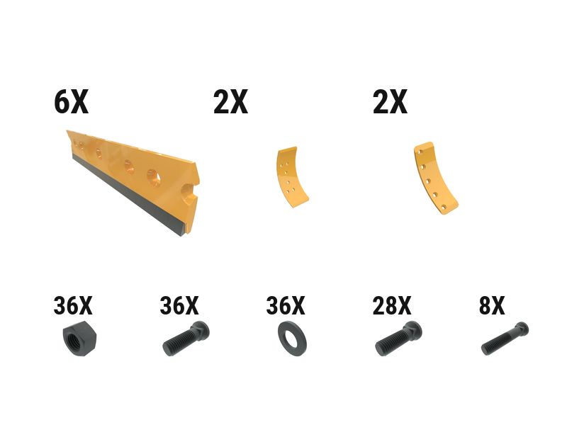 597-6350: 19 Mm Carbide Curved Grader Edge Kit 5976350 buy