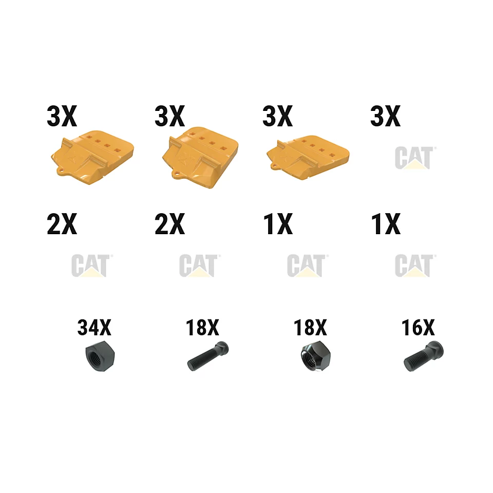 597-6998: 60 Mm Bolt-on Half Arrow With Top Cvr Kit - Qty 9 5976998 Caterpillar