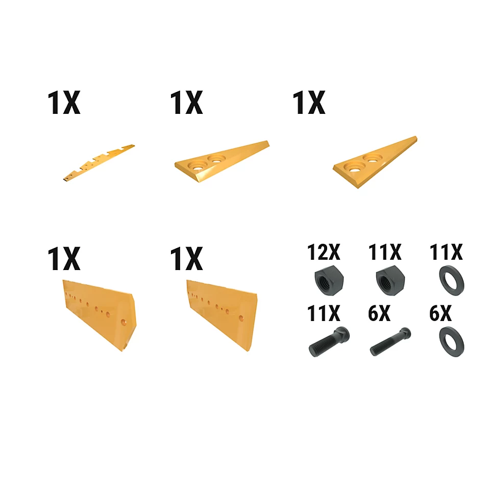 597-7265: 35 Mm Bolt-on Base Edge Wear Plate Kit - Bottom & Top 5977265 Caterpillar