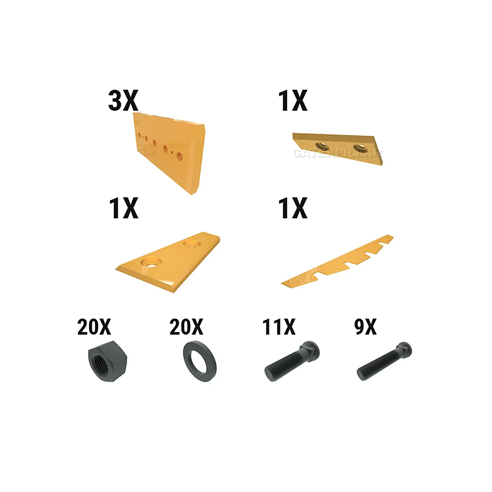 597-7278: 60 Mm Bolt-on Base Edge Wear Plate Kit - Bottom & Top 5977278 Caterpillar