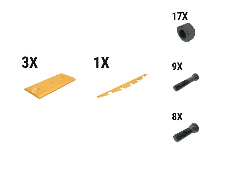 597-7281: 25 Mm Bolt-on Base Edge Wear Plate Kit - Bottom & Top 5977281 购买