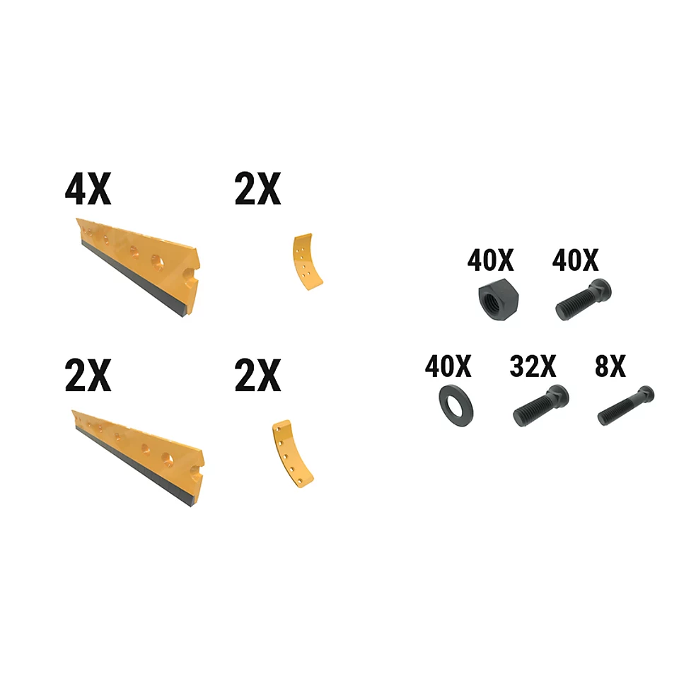 597-8282: 19 Mm Carbide Curved Grader Edge Kit 5978282 Caterpillar