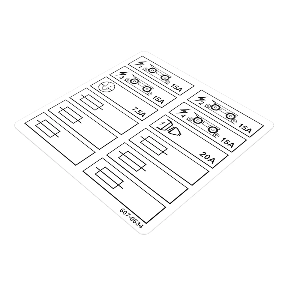 607-0634: 0.5mm Thickness Fuse Identification Label 607-0634 Caterpillar