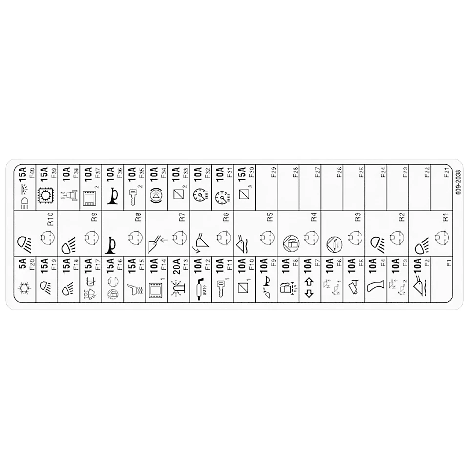 609-2038: Fuse Relay Panel Identification Film 6092038 购买