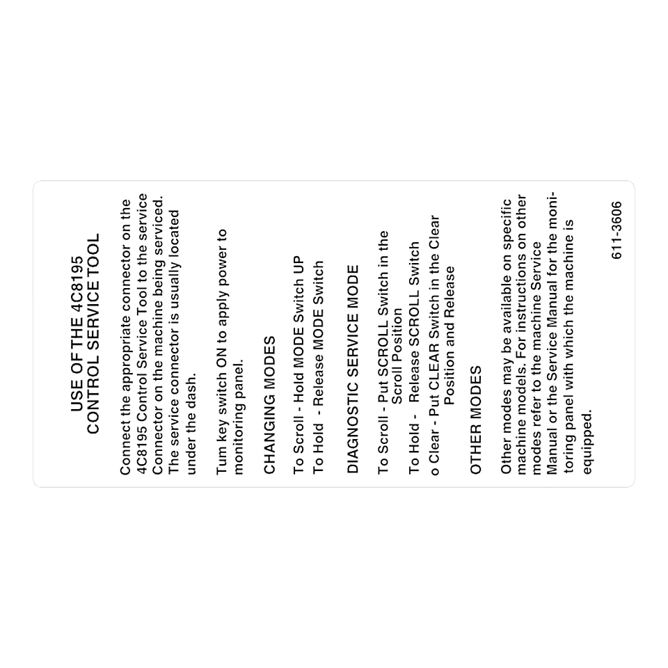 611-3606: Control Service Tool Identification Film 6113606 купить