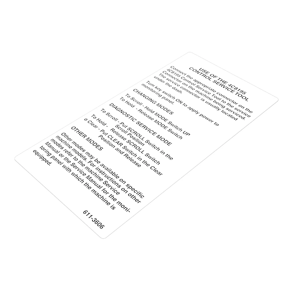 611-3606: Control Service Tool Identification Film 6113606 купить