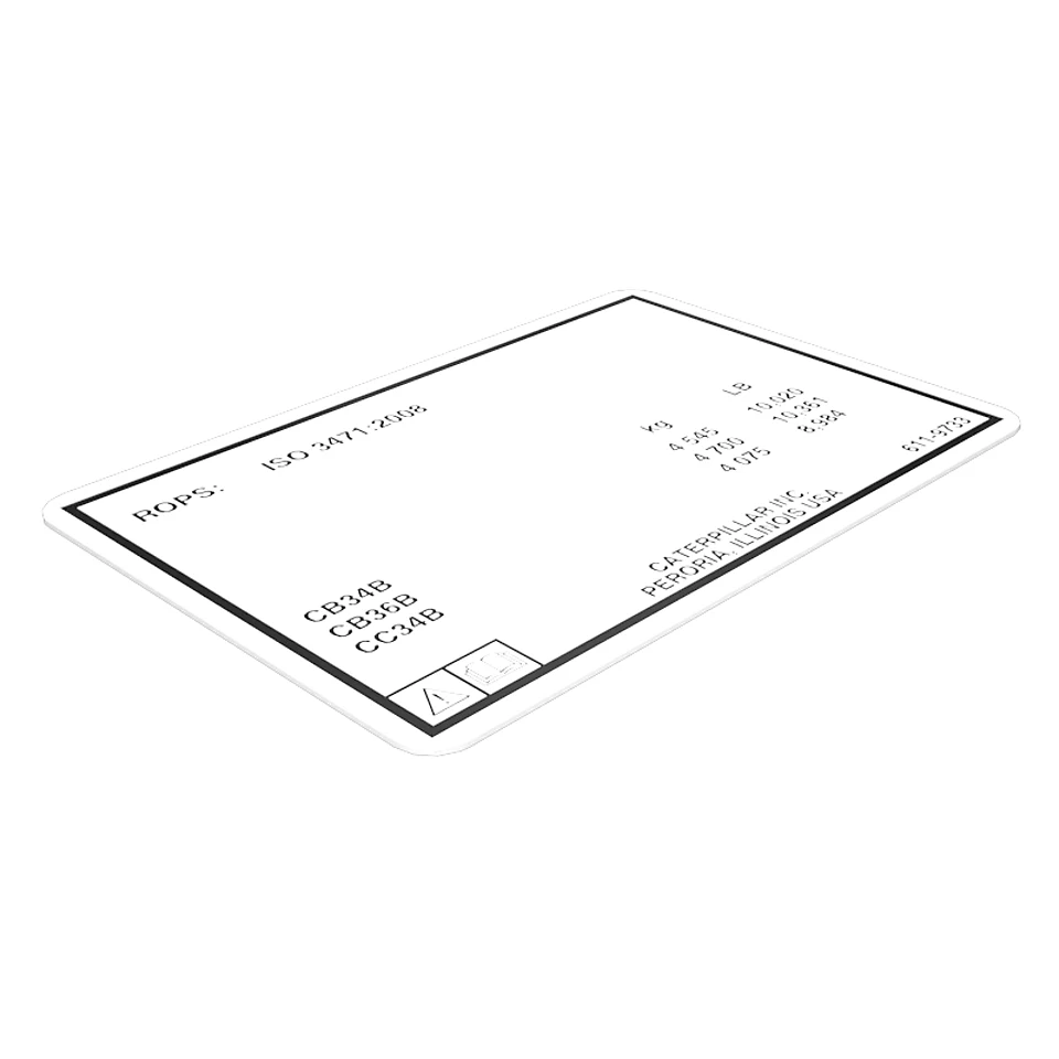 611-9733: Warning ROPS Decal Film 611-9733 Caterpillar