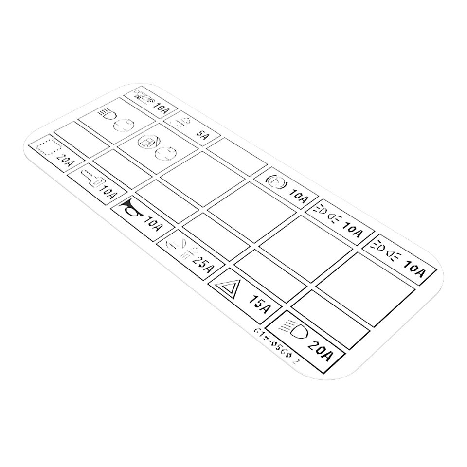 619-0560: Fuse Relay Panel Identification Film 619-0560 Caterpillar