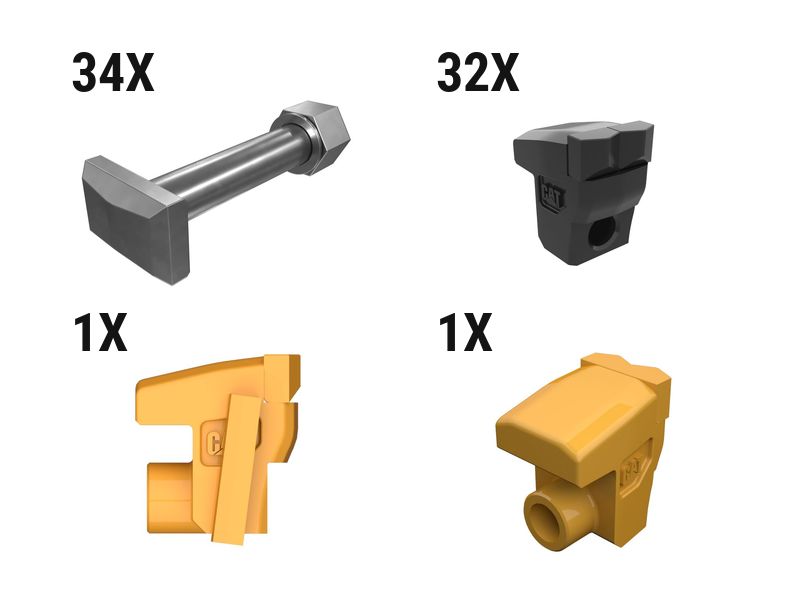 627-9594: Rock Resistant Mulcher Tooth Kit - Qty 34 6279594 buy
