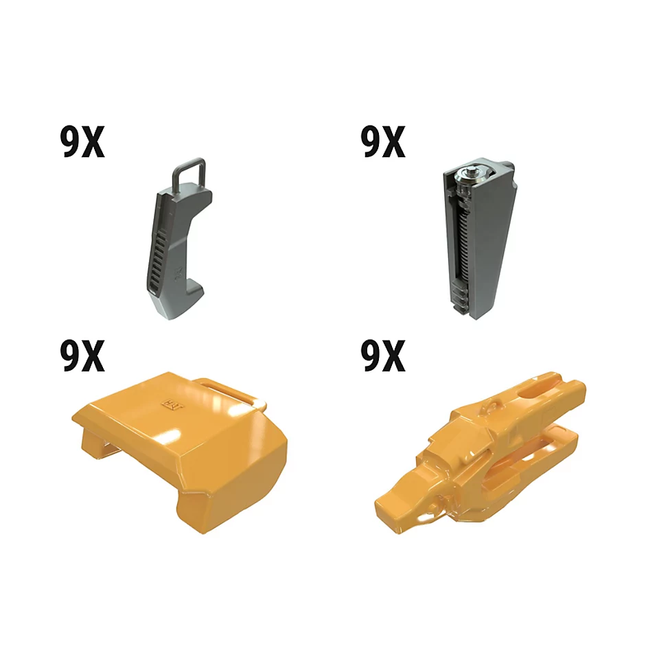 648-2237: Hammerless 0° WH10 2 Strap Adapter Kit - Qty 9 6482237 Caterpillar