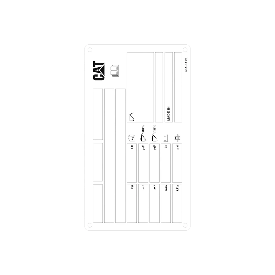 661-6172: Идентификационная табличка с информацией о ковше 6616172 купить