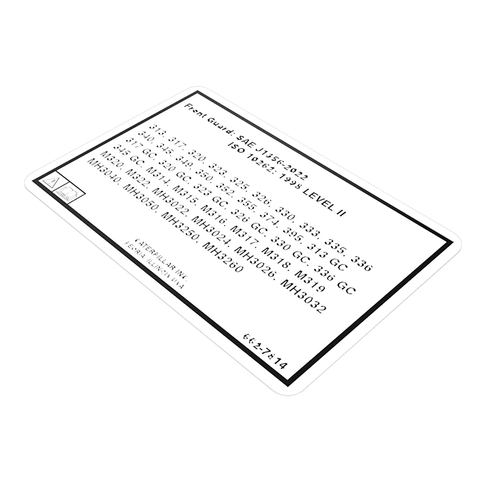 662-7814: Front Guard Identification Film 662-7814 Caterpillar