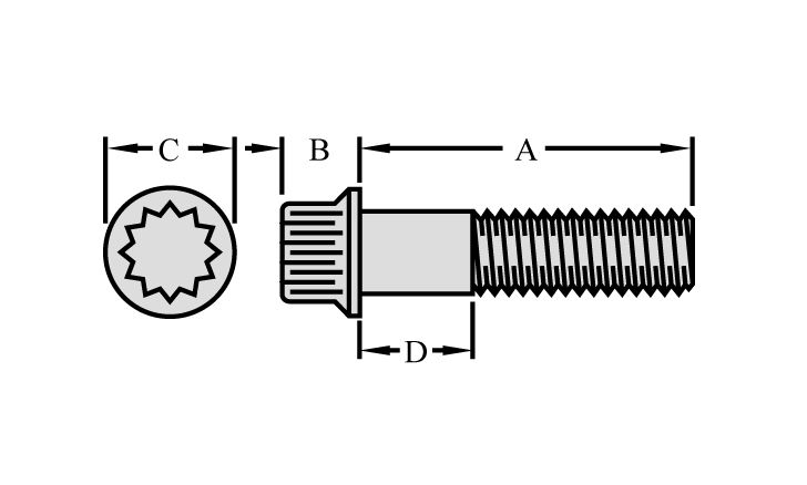 9M-4288: Болты с 12-гранной головкой 9M4288 купить