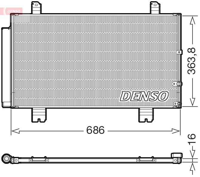 DCN51016: Конденсор кондиционера Denso DCN51016 купить